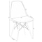 Fabulaxe Plastic DSW Shell Dining Chair with Solid Beech Wooden Dowel Eiffel Legs, White QI003746.WT - alternate 3